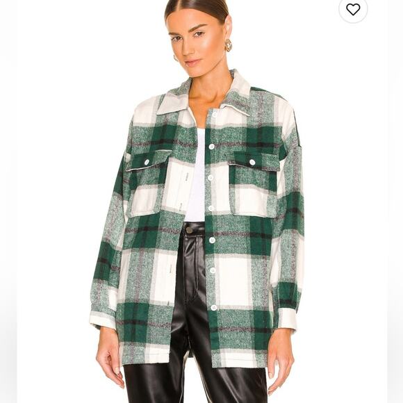 Lovers + Friends  Kaianna Shacket green button down size XXS - Picture 4 of 9